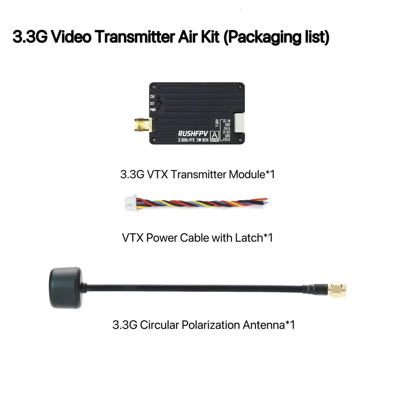 RUSHFPV 3.3G 2W VTX Transmitte - Fpv Drone Antenna review and price