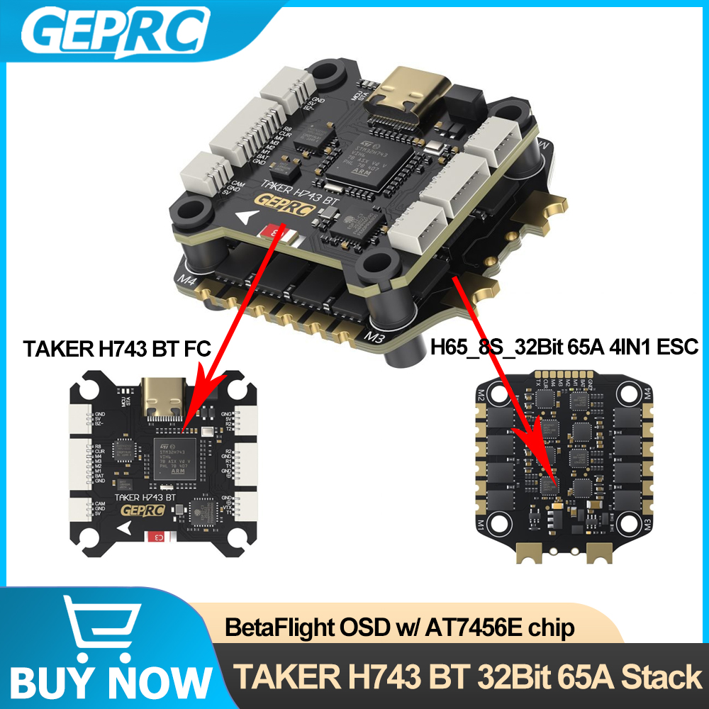 GEPRC TAKER H743 BT 32Bit 65A  - Fpv Drone Flight Controller review and price
